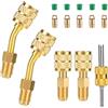 Goktvai Adattatore R410a per Sistema Mini Split, Attacco Svasato Femmina 5/16 e Maschio 1/4 Estrattore Valvola Rondelle R134a Perni di Espulsione per Apparecchiature HVAC e di Refrigerazione