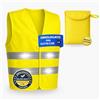LiveLaif Confezione da 1 gilet riflettente omologato DGT ISO 20471 + custodia grande | gilet da lavoro ad alta visibilità giallo | per auto, moto, lavoro ed emergenze | taglia unica unisex