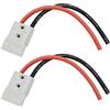 CESFONJER Connettore Batteria 120A 600V (2 Set), Batteria a Connessione Rapida, con Cavo Batteria 25cm 6 AWG, per Auto, Camper, Rimorchio, Caravan, Nave, Barca (Grigio)