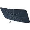 DAMDAM GO Parasole Auto per Parabrezza a Ombrello, Protezione UV, Riduce il Calore nell'Abitacolo, Pieghevole con Custodia, Universale 140 x 79 cm