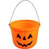 Secchio zucca di plastica arancione per Halloween