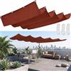 ACJSDGL Tenda a Vela Parasole a Onda 120x300cm Tettoia per Auto e Copertura Camper,Tessuto Oxford Impermeabile Pensilina Esterno Rosso ruggine