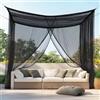 UB-STORE Zanzariera per Terrazzo Esterno 3 x 3 M, Nera, Grande & Tessuto Resistente | Antizanzare & Rete Zanzare, Gazebo, Pergola, Giardino, Portico & Veranda