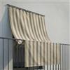 INTRECCI Tenda da Sole per Esterno, Verande e Balconi, Impermeabile, a Caduta, 145x350 cm con Occhielli Laterali, Telo Ombreggiante, Riduce Luce e Calore, Migliora la Privacy, a Righe Colore Tortora