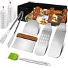 MAIKEHIGH Set di Spatole Barbecue Kit, 8 Pezzi Spatola Acciaio Inox | Cucina Accessori Gravosi Utensili Griglia Attrezzi per BBQ, Teppanyaki, Campeggio, Grill, Piastra Piatta, Grigliare, Cottura
