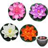 Hilai Fiori per Piante da laghetto, Decorazione per laghetto di Fiori di Loto in Schiuma di ninfea Artificiale per laghetto, Patio, Giardino, Piscina, 4 Pezzi