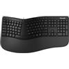 Microsoft Ergonomic Keyboard - Tastiera cablata USB per PC e computer portatili, ergonomica con poggiapolsi integrato, tastiera francese AZERTY - nero (LXM-00005)