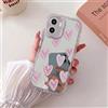 HAONANDE Custodia Specchio per Motorola Moto G06 4G con Zebra Stripe Onde & Simpatico Cuore Lucky Pattern, Cover Trasparente Lucida Donna Ragazza, Antiurto Rosa
