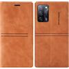 OKZone Cover per OPPO A74 4G / F19, Custodia Flip Pelle Portafoglio Magnetica Libro con Slot Schede, Slim Silicone TPU Bumper Wallet Supporto Case, Antiurto Cover Per OPPO A74 4G / F19 (Marrone)