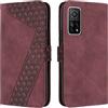 OKZone Cover per Xiaomi Mi 10T/10T Pro 5G, Custodia in PU Pelle per Xiaomi Mi 10T/10T Pro 5G, Custodia a Libro Protettiva Folio Portafoglio con Chiusura Magnetica Wallet Case Flip Cover (Rosso)