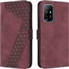 OKZone Cover per OPPO A94 4G/5G/A95 5G/F19 PRO + 5G/F19 Pro 4G, Custodia a Libro in Pelle Protettiva Folio Portafoglio con Chiusura Magnetica e Slot per Carte Wallet Case Flip Cover (Rosso)