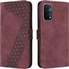 OKZone Cover per OPPO A54 5G/OPPO A74 5G/OPPO A93 5G, Custodia a Libro in Pelle Protettiva Folio Portafoglio con Chiusura Magnetica e Slot per Carte Wallet Case Flip Antiurto Cover (Rosso)