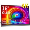 Magedok Monitor Portatile OLED 4K 16, Schermo Esterno 3840×2400 16:10, 100% DCI-P3, USB-C HDMI Mini DP, Supporto Regolabile, VESA per Laptop, Mac, Mini PC, PS4/5, Xbox, Switch