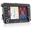 Moobsnry Autoradio per VW Passat Golf 5 6 Polo Caddy Tiguan Touran Seat Skoda, Radio Auto 7 HD Touchscreen con Apple CarPlay e Android Auto Wireless, Bluetooth, Mirror Link, FM/AM RDS, Canbus, SWC