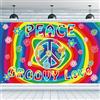FINGERINSPIRE Pace Amore Groovy Sfondo 1.8x1.1M Boho Party Backdrop Retro Tema Partito Banner Decorazioni Appeso Sfondo Decorazione per Carnevale Party Decor Banner Photo Booth Props