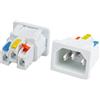 RUNCCI-YUN 2 Pezzi connettori presa di alimentazione 3 pin IEC C14 a scatto/a clip (impugnatura tricolore) C14 Adattatore per spina per montaggio a pannello,250V 10A (bianca)