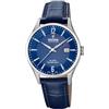 Festina Swiss Made Orologio Uomo Analogico in Pelle Blu | Movimento al Quarzo, Calendario, Vetro Zaffiro ad Alta Resistenza, Impermeabile 10 ATM F20007/6 Classic Leather