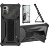 Aroepurt Custodia per Nokia G21 EinfachFon Kids Cover Custodia Case Ibrida [Con protezione dello schermo in vetro temperato] [supporto magnetico pieghevole] [resistente alle impronte digitali smerigliato] Nero