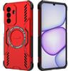 HULLIN Cover Telefono Design per Samsung Galaxy A27 5G (6.7 Inches), Custodia Antiurto Armatura con Anello Magnetico - Rosso