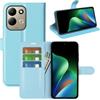 JIUNINE Cover a Libro in Pelle per XIAOMI Redmi 17, Blu | Custodia Portafoglio Antiurto in Pelle Sintetica a Grana Litchi, Portacarte, Chiusura Magnetica, Supporto Regolabile