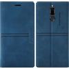 OKZone Cover per Huawei Mate 10 Lite, Custodia Flip Pelle Portafoglio Magnetica Libro con Slot Schede, Slim Silicone TPU Bumper Wallet Supporto Case, Antiurto Cover Per Huawei Mate 10 Lite (Blu)