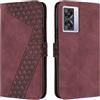 OKZone Cover per OPPO A57 5G 2022/A77 5G/A57 4G 2022/A57S 4G/A77 4G, Custodia a Libro in Pelle Protettiva Folio Portafoglio con Chiusura Magnetica e Slot per Carte Wallet Case Flip Cover (Rosso)