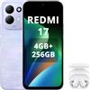 XIAOMI REDMI 17,Smartphone 4G+256GB,Helio G91-Ultra processore,display da 6,9 120Hz,Batteria da 7500mAh,Doppia fotocamera posteriore 50MP,Viola,incluso cuffie smart incluse Bianco