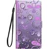 Lnxlanxx Cover Compatibile per Oppo A40 / A40M / A60 5G Silicone PU Pelle Portafoglio Libro Motivo Case Antiurto Bumper Magnetica Flip Protettiva Resistente Custodia (Viola)