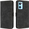 OKZone Cover per OPPO Find X5 Lite/OPPO Reno 7 5G, Custodia in PU Pelle per OPPO Find X5 Lite/OPPO Reno 7 5G, Custodia a Libro Folio Portafoglio con Magnetica Wallet Case Flip Cover (Nero)