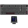 EPOMAKER RT100 98 Tasti ISO (UK) Tastiera da Gioco Meccanica con Mini TV Personalizzabile, Guarnizione, Tre Modalità (BT5.0/2.4Ghz/USB-C), presa Hot Swappable (Grey, Wisteria Linear Switch)