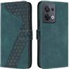 OKZone Cover per OPPO Reno 8 5G, Custodia in PU Pelle per OPPO Reno 8 5G, Custodia a Libro Protettiva Folio Portafoglio con Chiusura Magnetica e Slot per Carte Wallet Case Flip Cover (Verde)