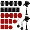 JYYWTSI Set di 24 supporti per casco, cuscinetti adesivi, fissaggio per casco Action Cam, con supporto adesivo piatto curvo, accessori compatibili con GoPro Hero DJI Osmo Max Session e Insta 360