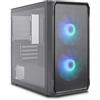 Silentware Air 10 Black case per PC mATX compatto, ampio frontale in rete metallica, finestra laterale in vetro temperato, 2 ventole idro da 140 mm A-RGB, GPU fino a 340 mm, alimentatore ATX, nero
