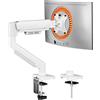 ErGear Supporto Monitor 13-34 Pollici, Braccio Monitor da Scrivania fino a 9kg Anti Cedimento, Installazione Rapida, Gestione Cavi per Ufficio e Gaming, VESA 75x75 & 100x100 mm, Bianco