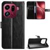 Ebzzliy Cover per OPPO Find X9 Pro, Antiurto Custodia, Pelle Premium-Nero | Pelle Premium Portafoglio Slot per Schede Chiusura Magnetica Case
