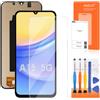 AGCUT Schermo di ricambio per Samsung Galaxy A15 4G / 5G SM-A155F SM-A156B 6,5 pollici LCD Display Display Touch Screen Replacement Vetro Anteriore Montaggio Completo con Strumenti, Nero Incell