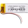 Liter energy battery Batteria 501646 LiPo 3.7V 500mAh 1.85Wh 1S 5C Liter Energy Battery per l'elettronica Ricaricabile Telefono Portatile Smartwatch Orologio GPS - Non adatto per Radiocomando 48x16x5mm (500mAh|501646)