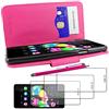 ebestStar - Cover Compatibile con Wiko Highway Pure 4G Custodia Portafoglio Pelle PU Protezione Libro Flip + Penna +3 Pellicole plastica, Rosa [Apparecchio: 141.9 x 68.1 x 5.1mm, 4.8'']
