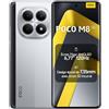 XIAOMI POCO M8 5G Smartphone, 8+ 512 GB, Argento, Telefono, IP66, Resistente alla polvere e all'acqua, Batteria Massiccia da 5520 mAh, 6,77, 120Hz, 45W, con Caricatore, senza NFC