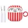 Reownest Compatible avec Coque AirPods 3 Génération avec Kit Cleanage, Étui de housse mignon Fashion Rayures motif Estetique Stripes Design, antichoc Porte - Keys couvercle Soft Etui - Rouge