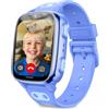 Atopment Smartwatch Orologio Intelligente Bambini 4G GPS Videocall Ragazzi (Blu) | Telefon, SOS, Controllo Genitori, Videochiamata,SMS, Modalità Classe , Rifiuto, Chiamate, Sconosciute, Contapassi, Giochi