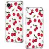 Nuxiady Cover per iPhone 16e Sottile silicone TPU Trasparente Antiurto Case Fiore Disegni Antigraffio Bumper Cover per iPhone 16e, Ciliegia