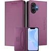 MOJIA Custodia per TCL NxtPaper 70 Pro, Resistente a Cadute e Graffi, Alta Qualità PU Pelle Stile Portafoglio Cover Folio con Chiusura Magnetica. Dark Purple