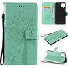 Fatcatparadise Cover per Samsung Galaxy A20S, Custodia Samsung A20S, Custodia Portafoglio a Libro in Pelle Flip Cover e TPU Silicone con Funzione Supporto Chiusura Magnetica per Galaxy A20S (Verde)