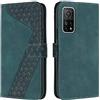 OKZone Cover per Xiaomi Mi 10T/10T Pro 5G, Custodia in PU Pelle per Xiaomi Mi 10T/10T Pro 5G, Custodia a Libro Protettiva Folio Portafoglio con Chiusura Magnetica Wallet Case Flip Cover (Verde)