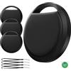 RSH Air Tracker Tag 4-Pack, Smart Tracker Localizzatore Funziona con Apple Dov'è App (Solo iOS), Bluetooth Trova Oggetti per Chiavi/Bagagli/Valigie/Portafogli, Batteria Sostituibile， Nero
