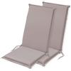 Traumnacht Comfort, set da 2 cuscini per sedia a sdraio con schienale alto, per esterni, colore tortora, rivestimento rimovibile, con fasce angolari e nastro di regolazione, 120 x 50 x 6 cm,