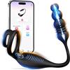 Accos Love Sex toy maschile per uomini - Massaggiatore prostatico a spinta, giocattoli anali, plug anale vibrante con telecomando tramite app, 10 modalità di vibrazione, vibratore prostatico