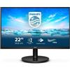 Philips 222V8LA-00 V Line Monitor PC 21.5'' Full HD 1920x1080 VA LCD 75 Hz Adaptive Sync Flicker-Free LowBlue colore Nero
