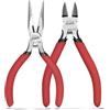 HOUSERAN Set da 2 Pinze, Pinze a Becco Lungo da 5 Pollici e Tronchesi, Pinzes Gioielli con Molla e Tronchesi a Taglio Netto per Craft, Piegatura, Taglio Filo, Fascette Elettroniche